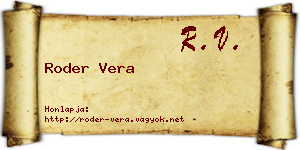 Roder Vera névjegykártya